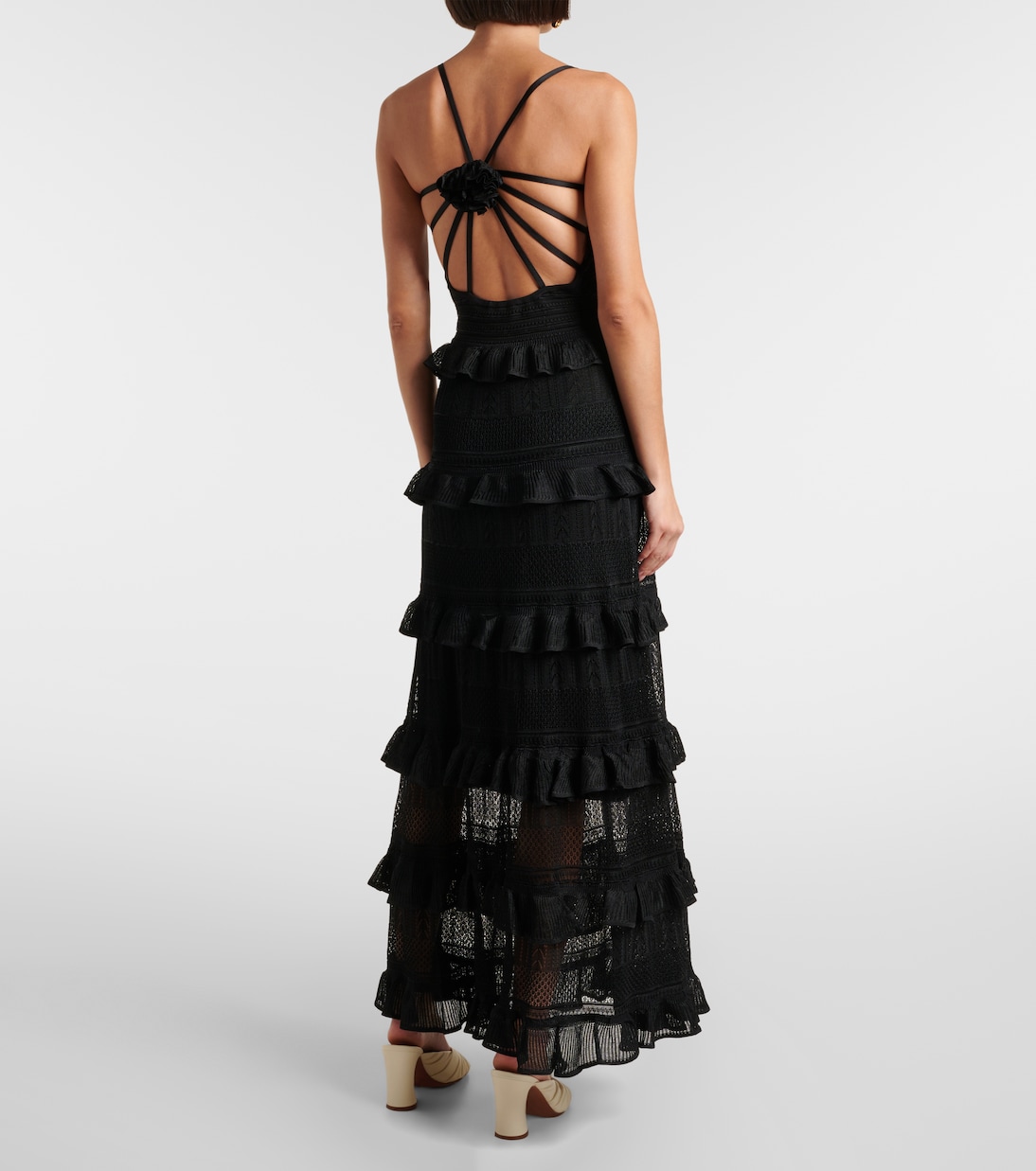 Illustration ruffled knitted maxi dress | Zimmermann