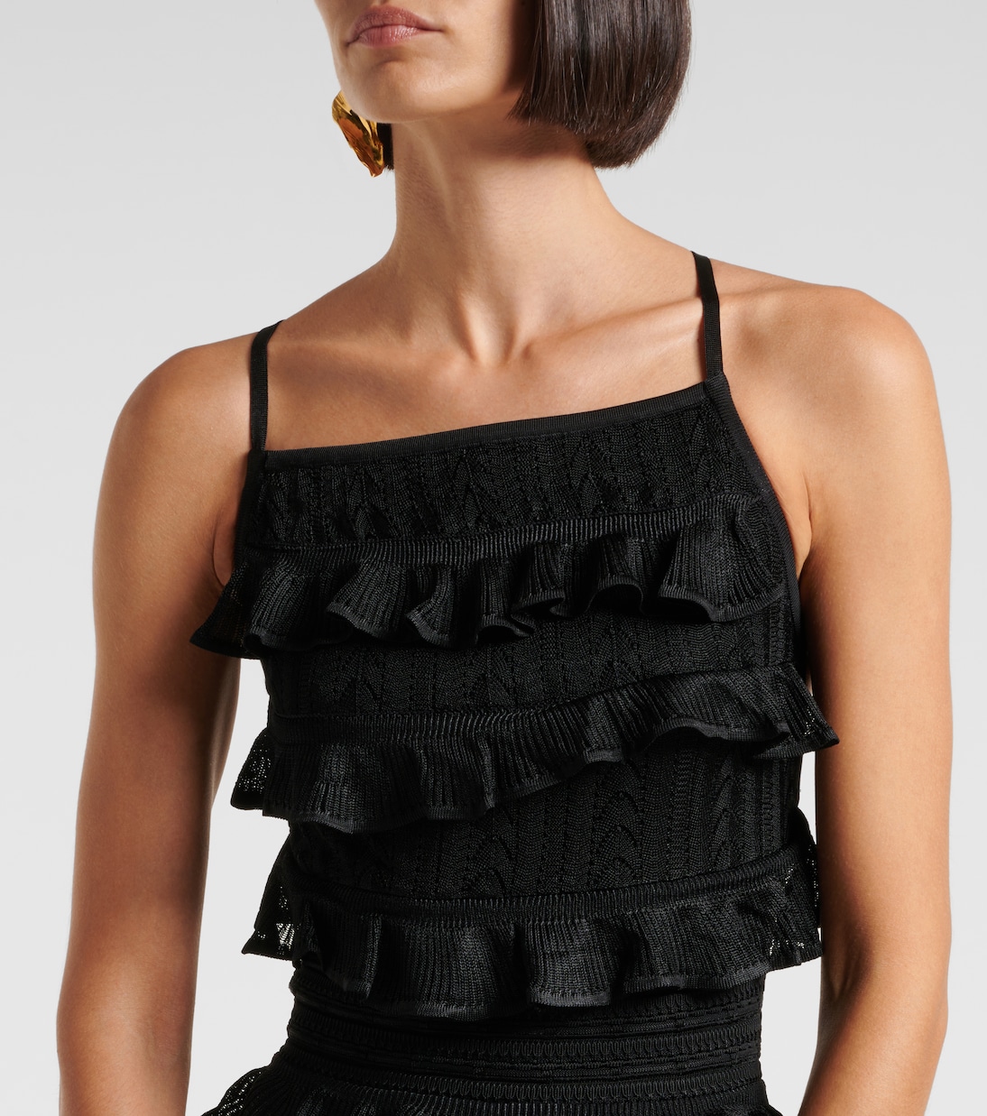 Illustration ruffled knitted maxi dress | Zimmermann