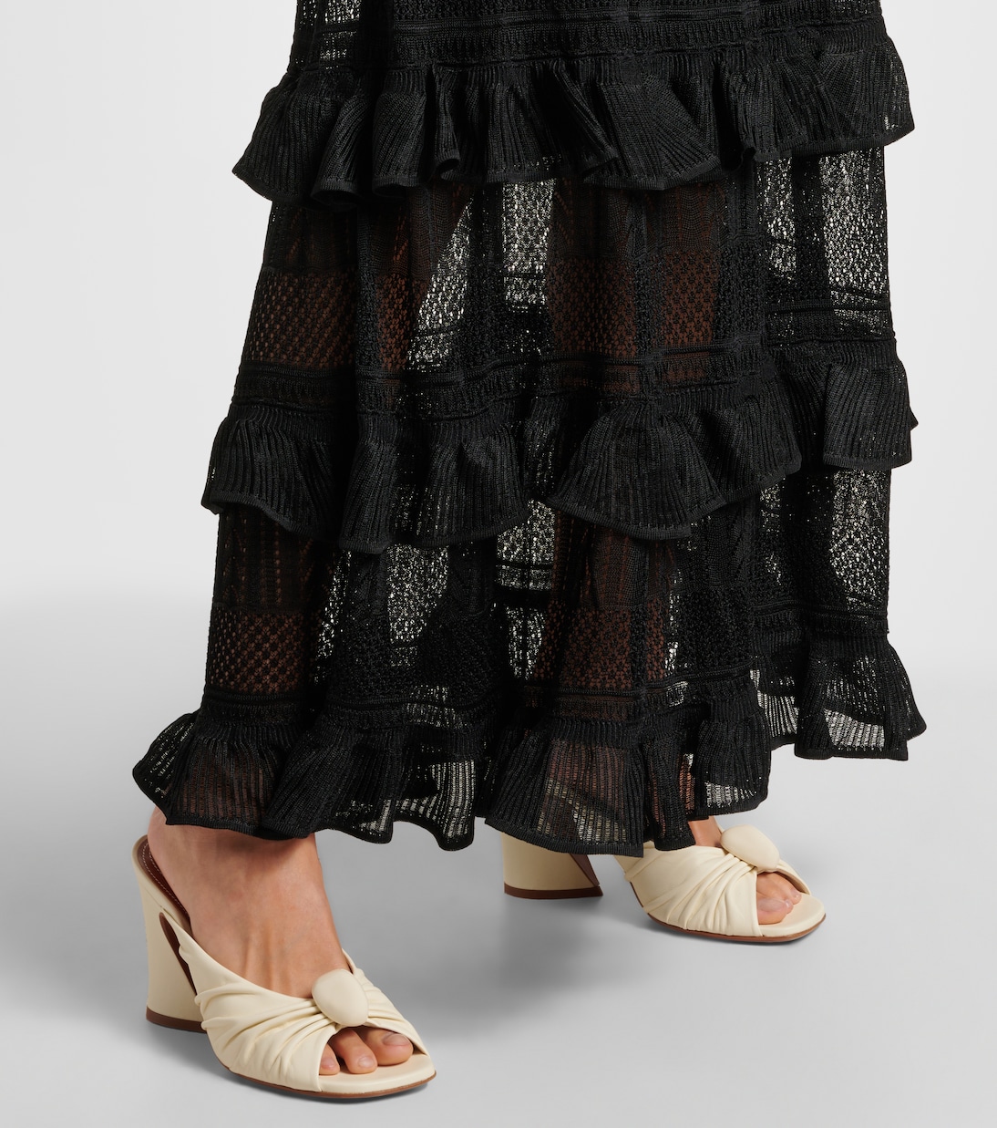 Illustration ruffled knitted maxi dress | Zimmermann