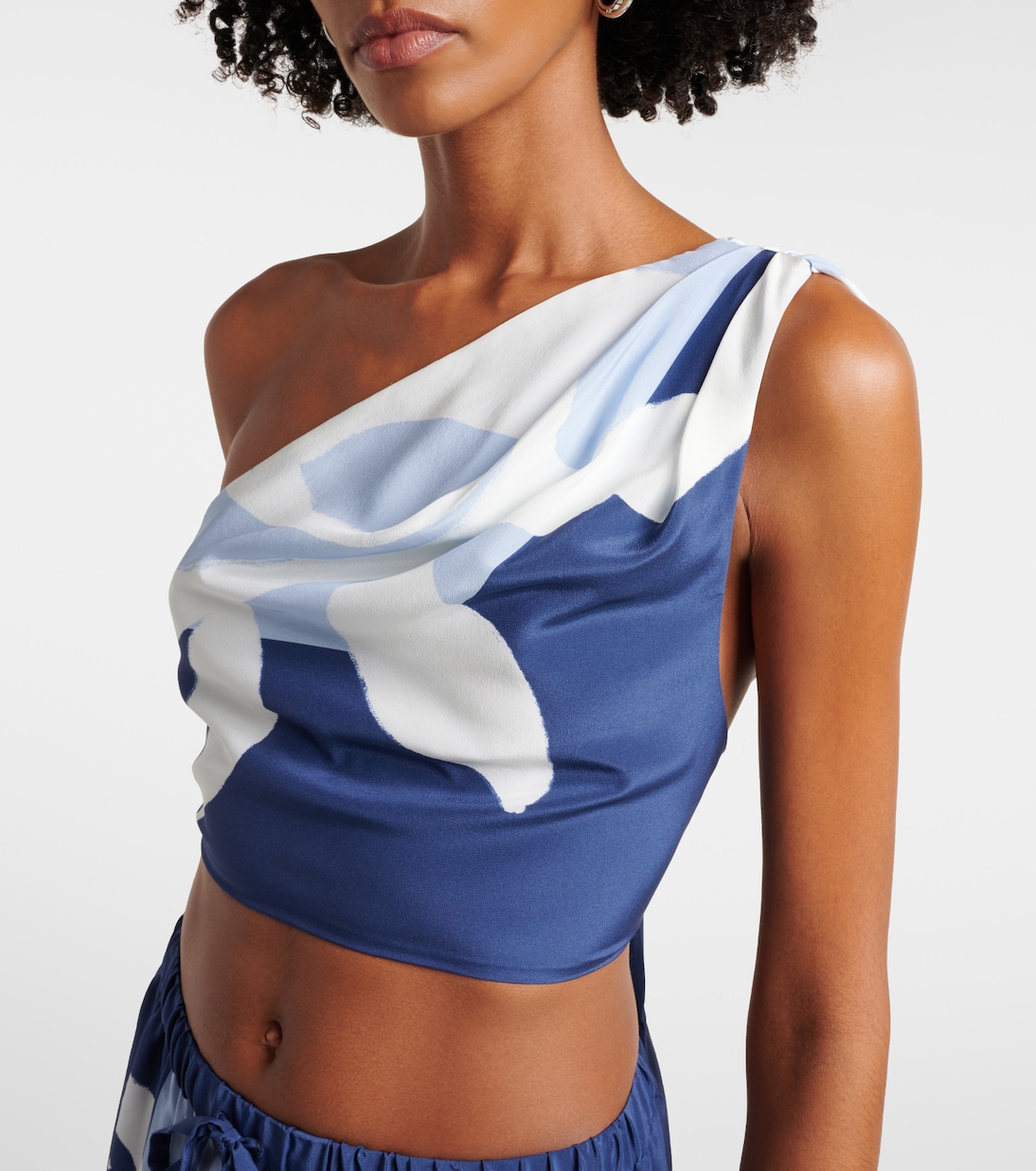 Bedrucktes Cropped-Top Portia aus Seide | SIR