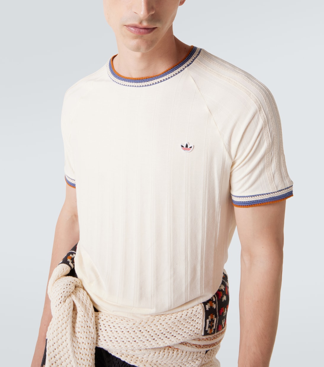 x CLOT ribbed-knit T-shirt | Adidas