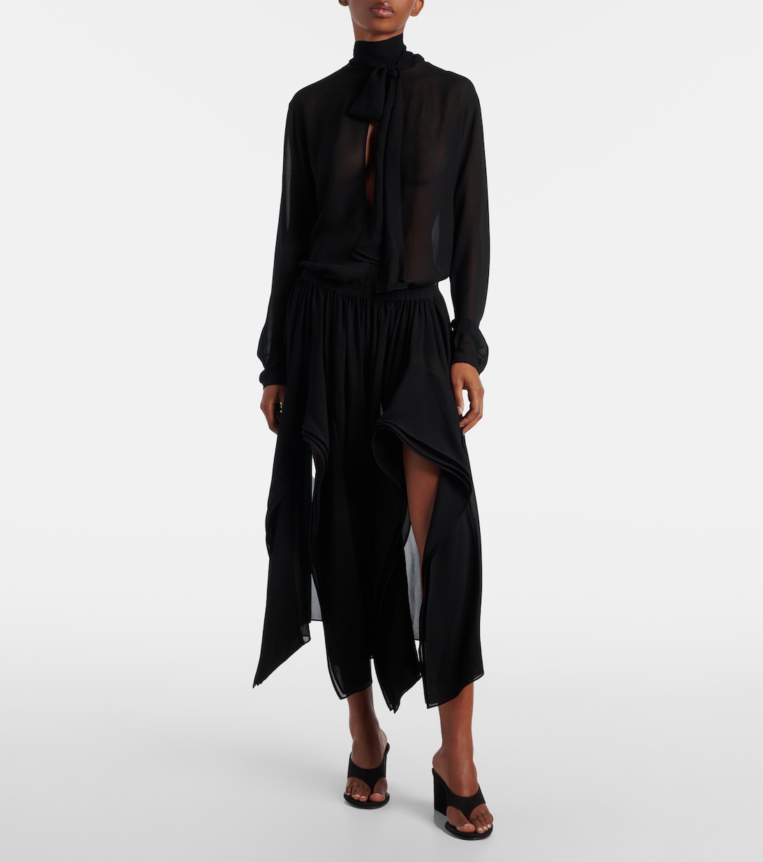 Schluppenbluse aus Georgette | Alaïa