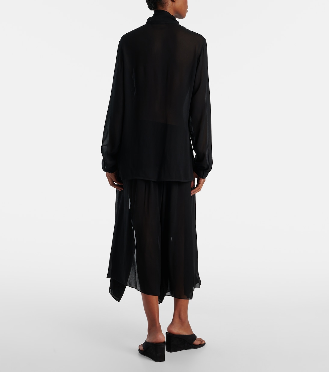 Schluppenbluse aus Georgette | Alaïa