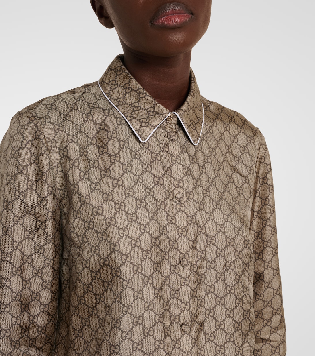 Hemd GG aus Seiden-Twill | Gucci