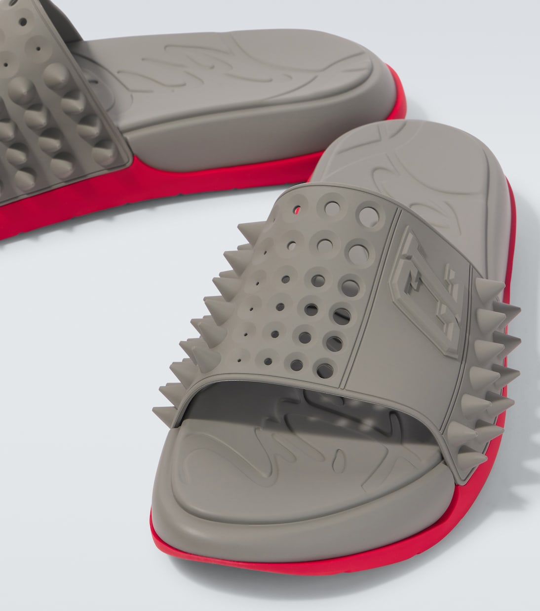 Take It Easy perforated spiked slides | Christian Louboutin