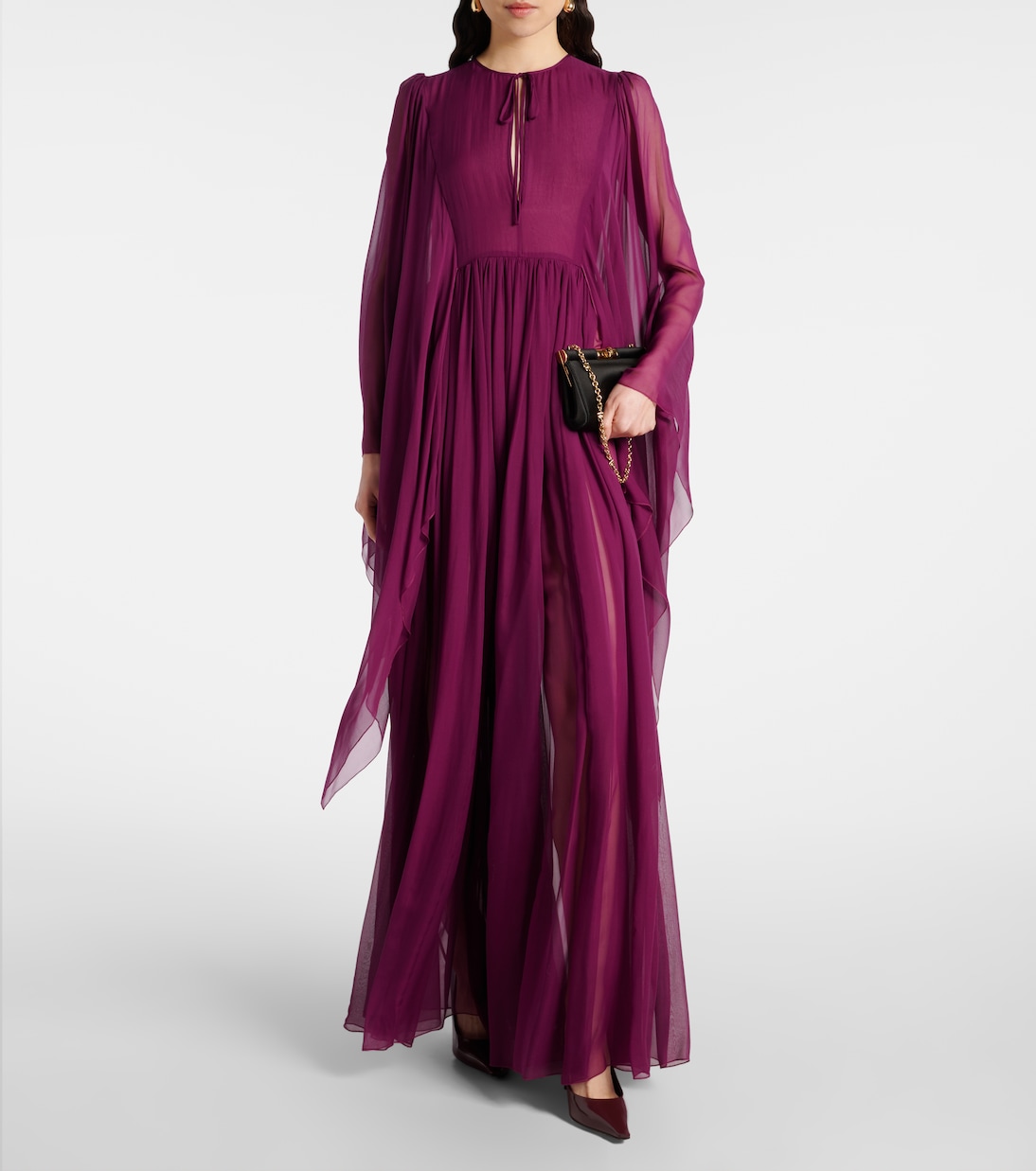 Gathered silk chiffon gown | Dolce&Gabbana