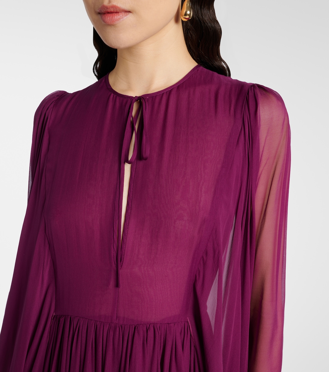 Gathered silk chiffon gown | Dolce&Gabbana