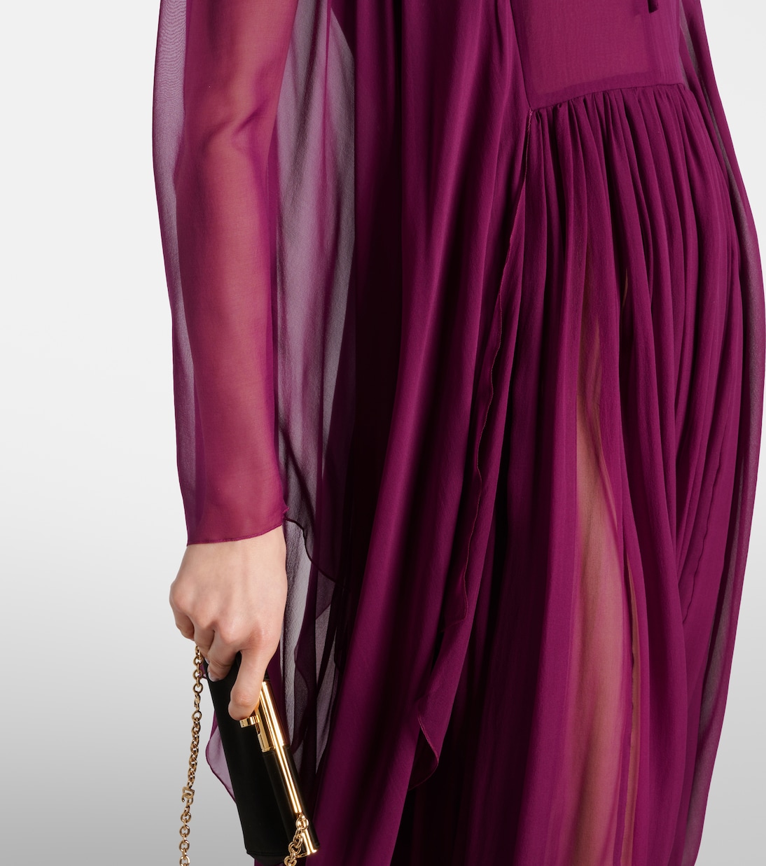 Gathered silk chiffon gown | Dolce&Gabbana