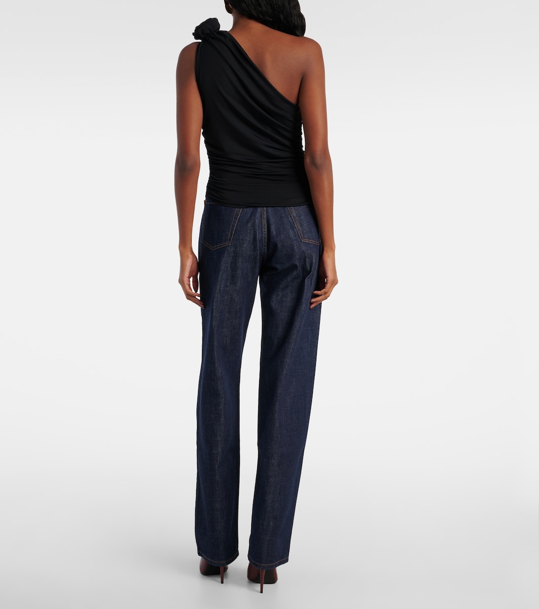 Floral-appliqué one-shoulder jersey top | Magda Butrym