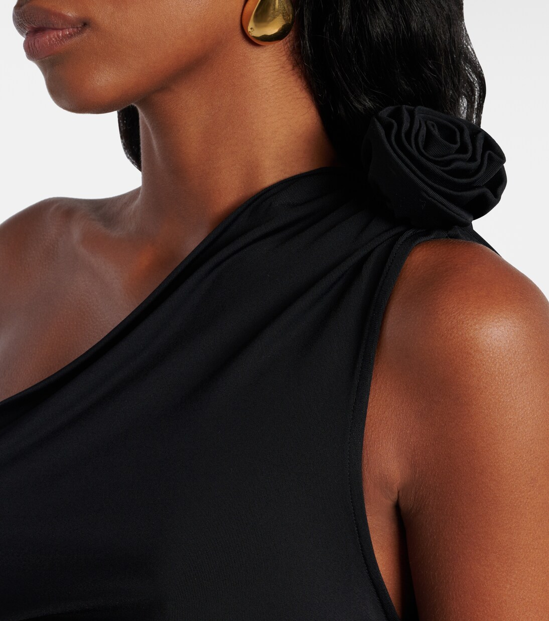 Floral-appliqué one-shoulder jersey top | Magda Butrym