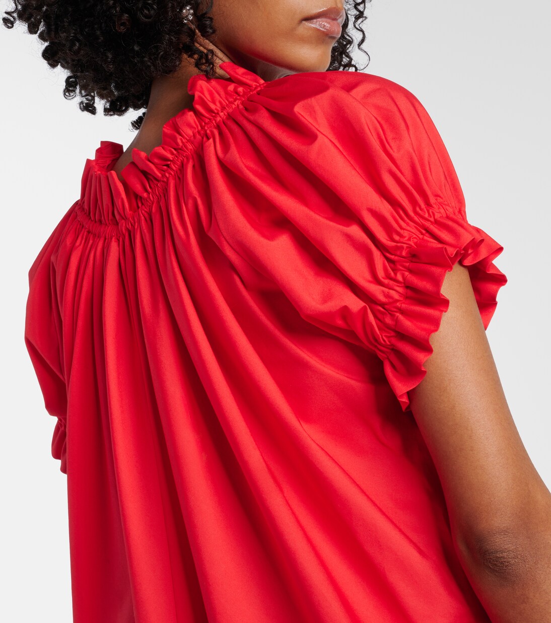 Puff-sleeve ruffled cotton midi dress | Simone Rocha