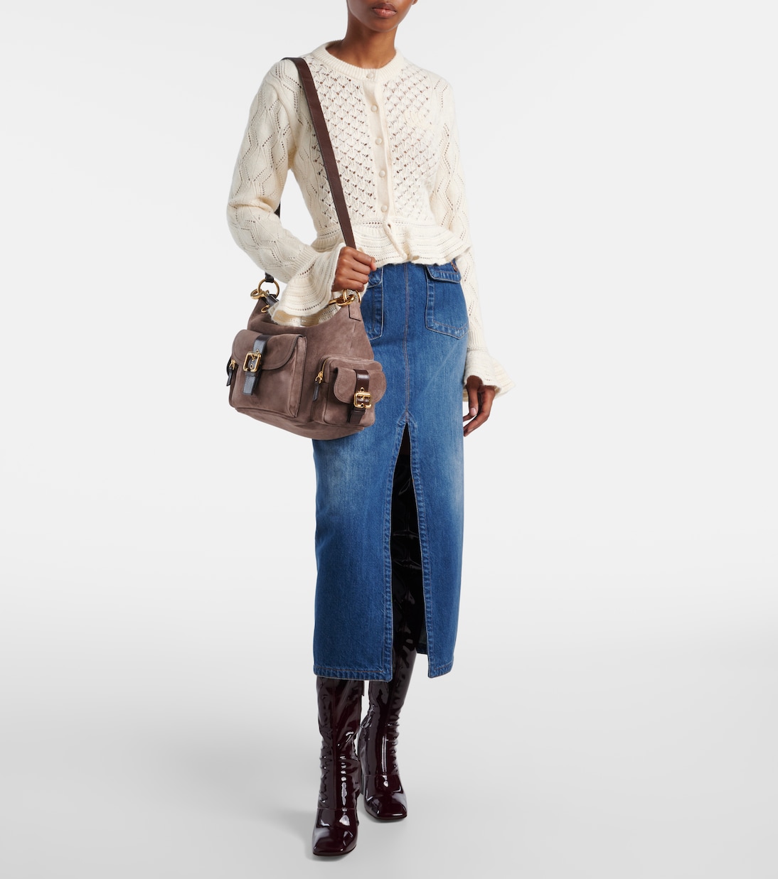 Schultertasche aus Veloursleder | Chloé