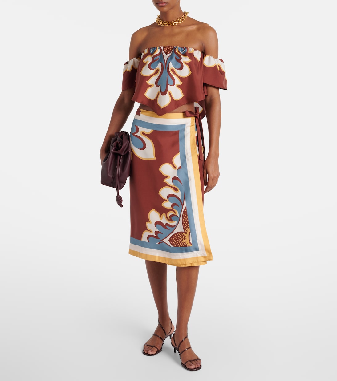 Off-Shoulder-Top Sand Dollar aus Seide | La DoubleJ