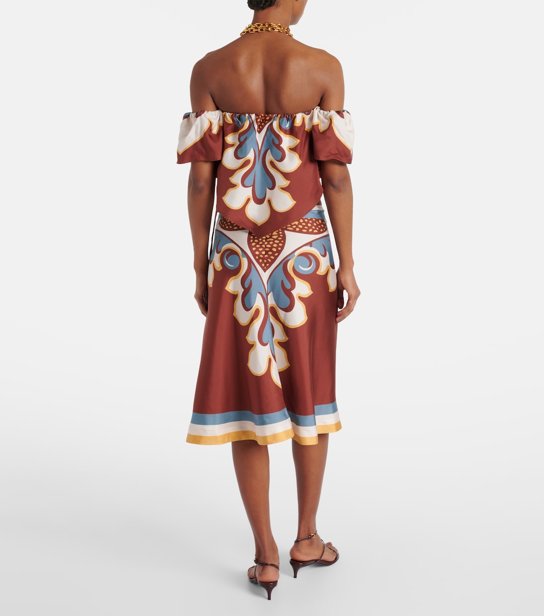 Off-Shoulder-Top Sand Dollar aus Seide | La DoubleJ