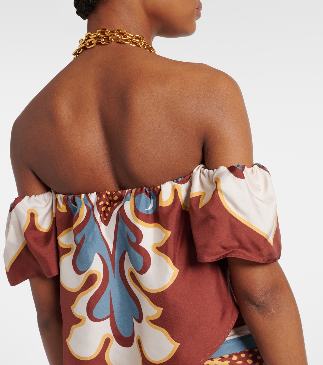 Off-Shoulder-Top Sand Dollar aus Seide | La DoubleJ