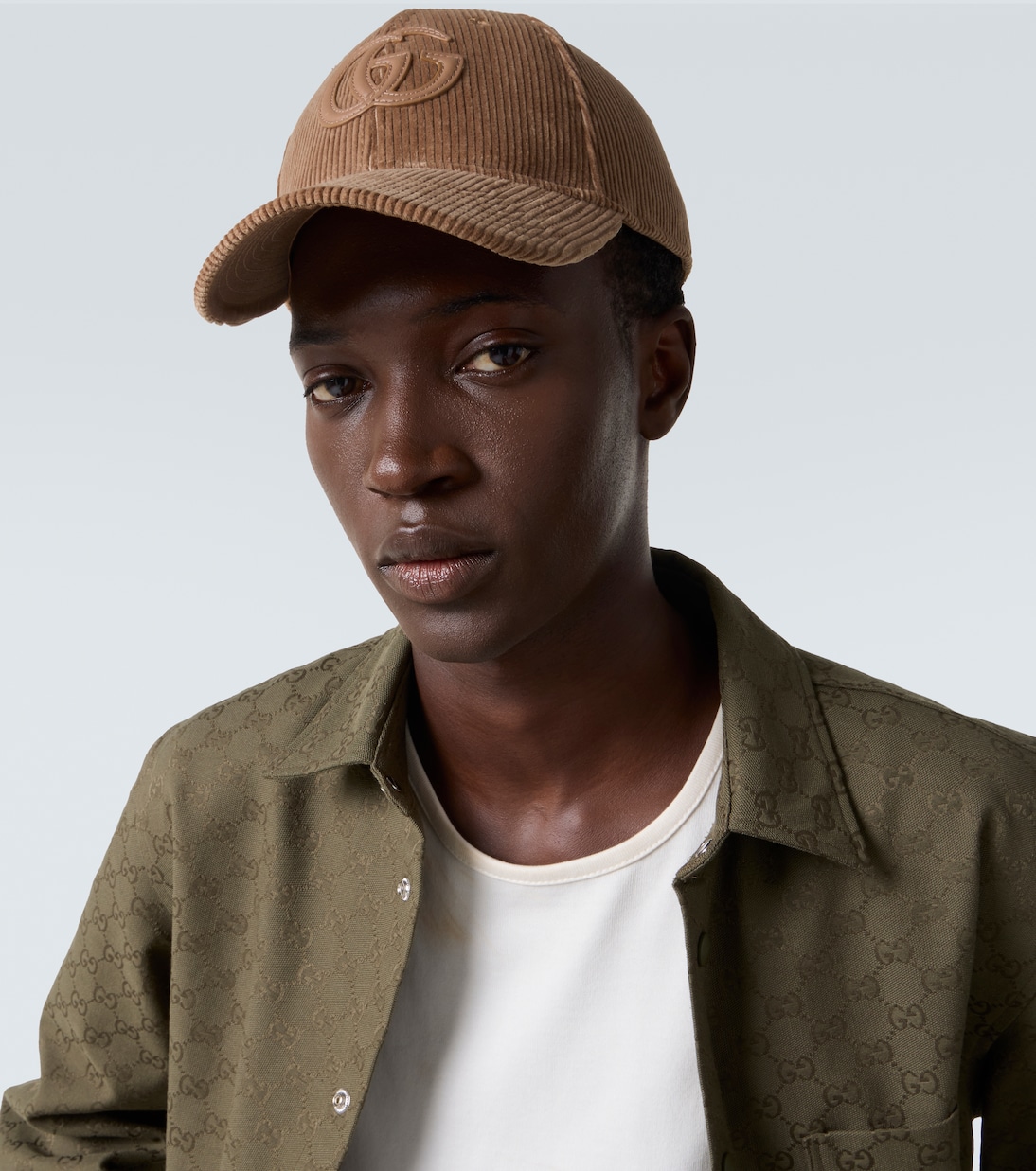 Double G cotton corduroy baseball cap | Gucci