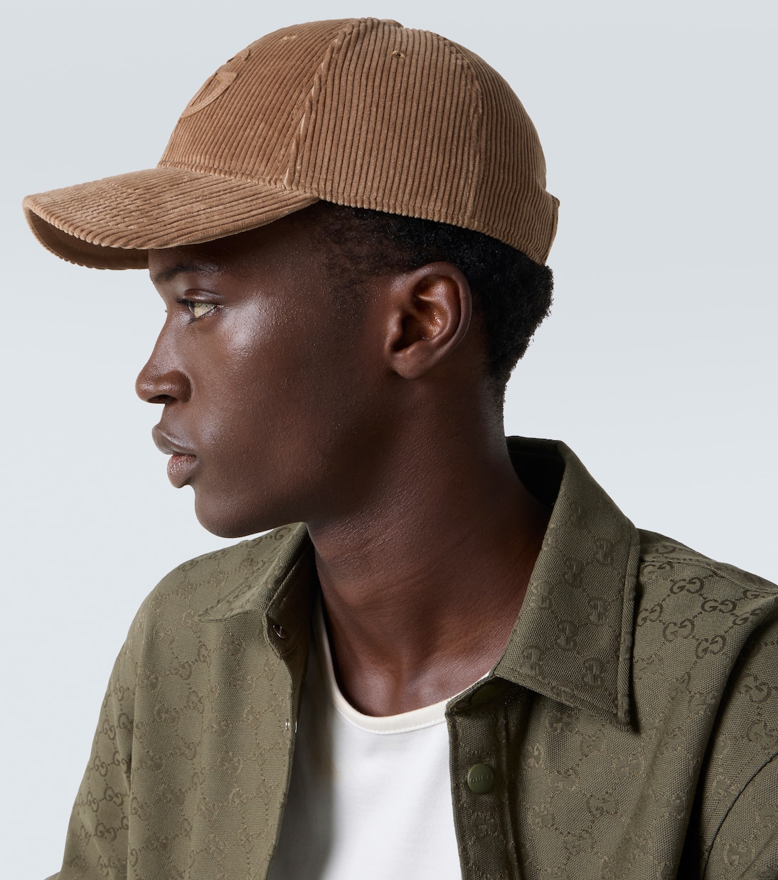 Double G cotton corduroy baseball cap | Gucci