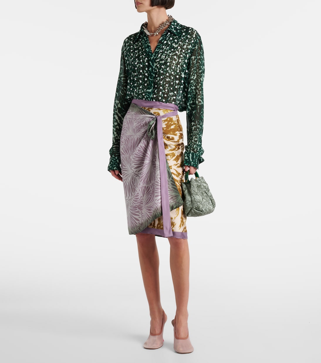 Scarfy 프린트 랩 스커트 | Dries Van Noten