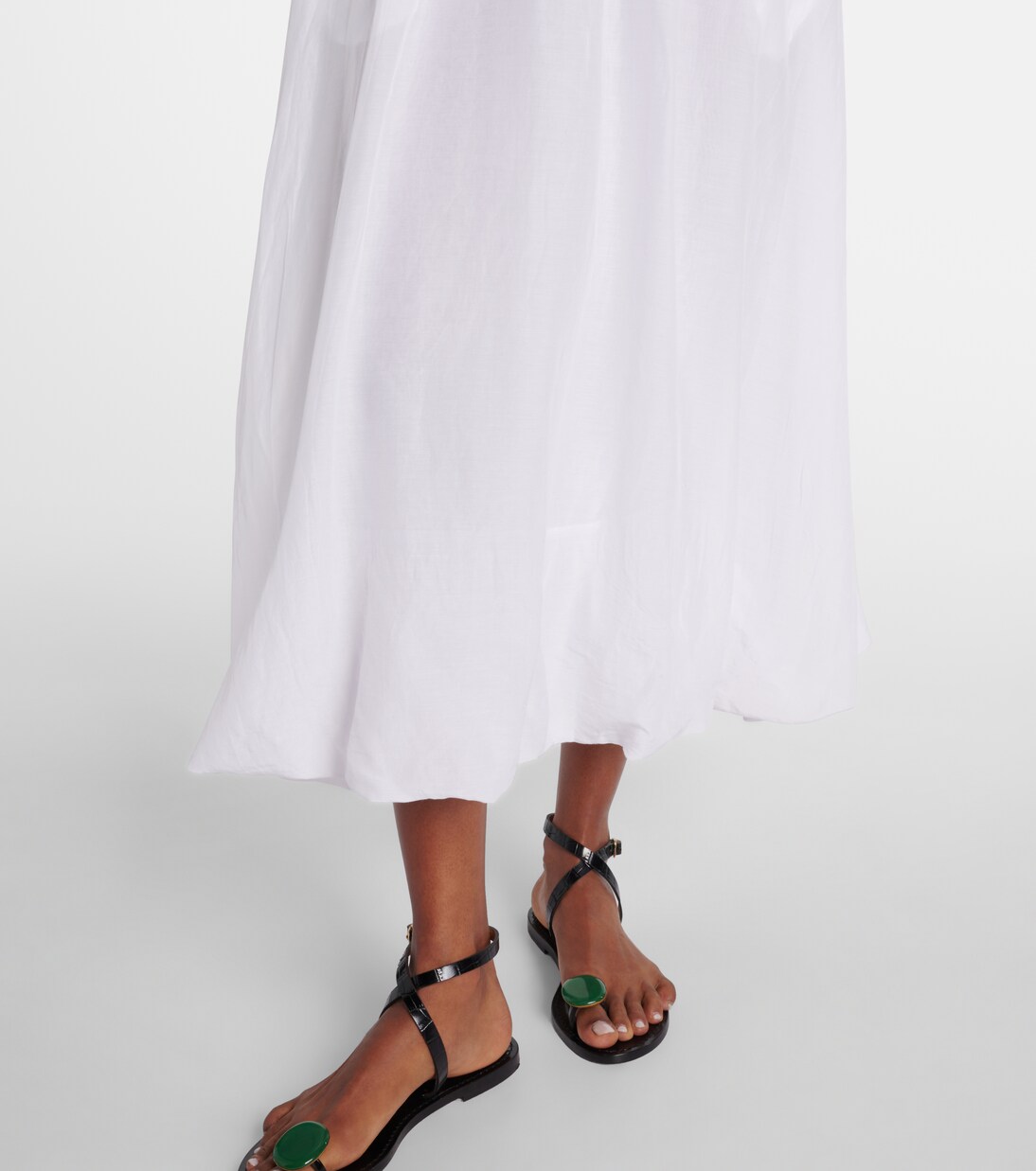 Falda larga Ines de gasa de algodón y seda | Velvet