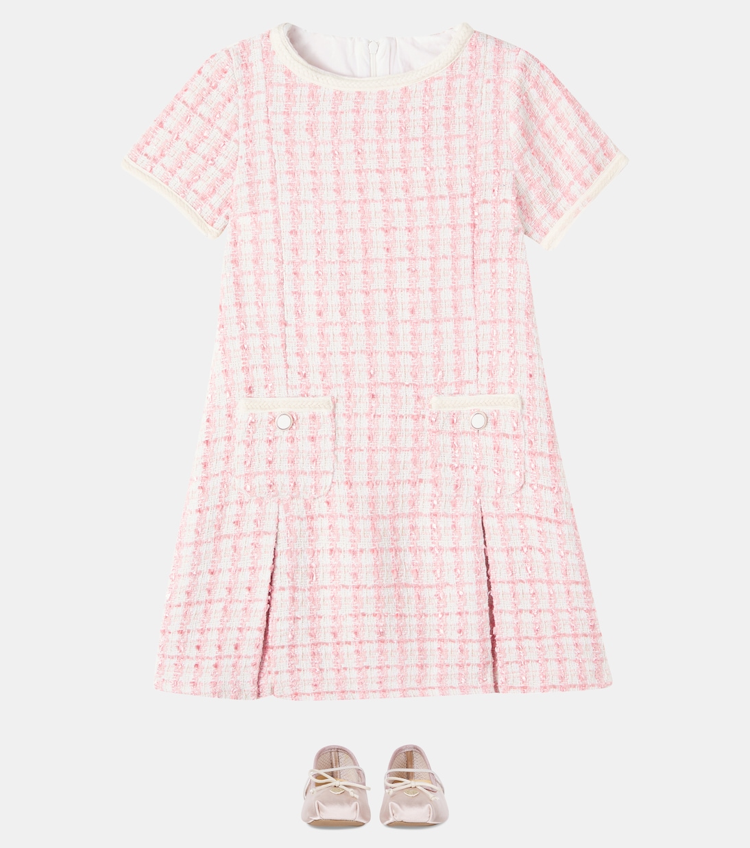 Pleated tweed dress | Patachou