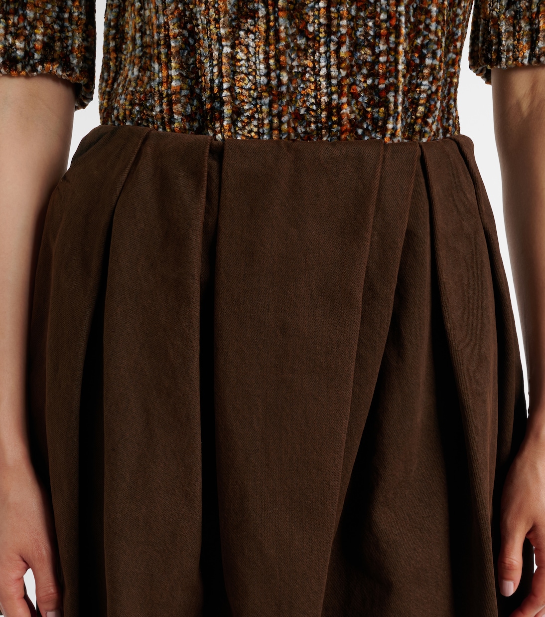 Falda midi de denim drapeada | Dries Van Noten