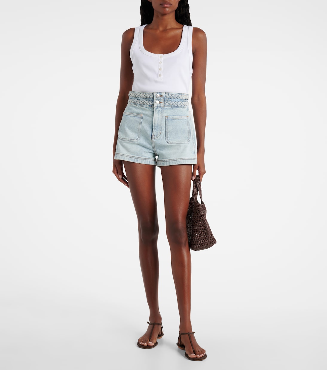 Elijah high-rise denim shorts | Veronica Beard