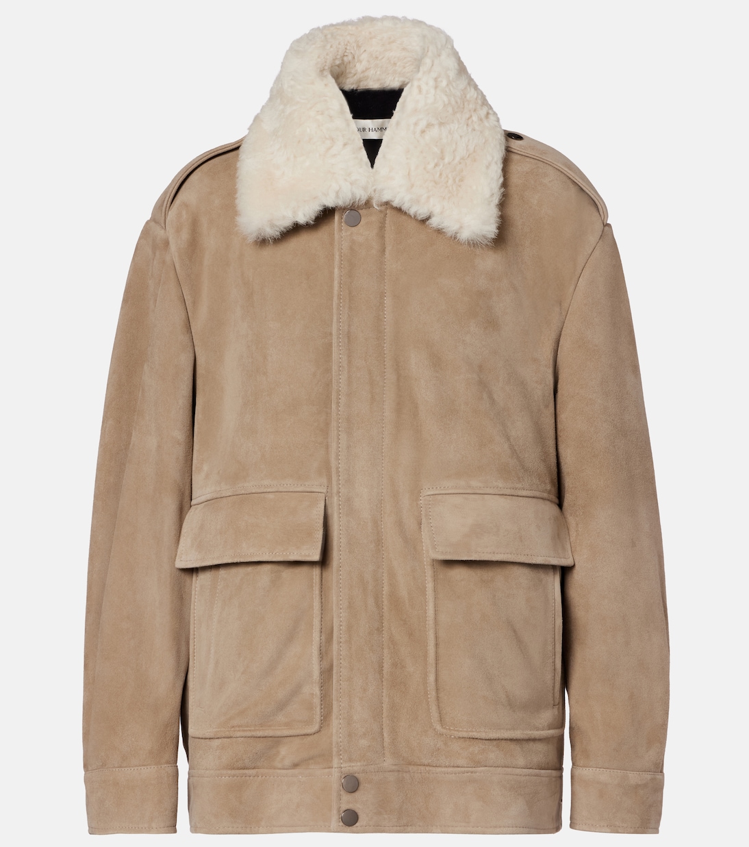 Drey shearling-trimmed suede jacket | Nour Hammour