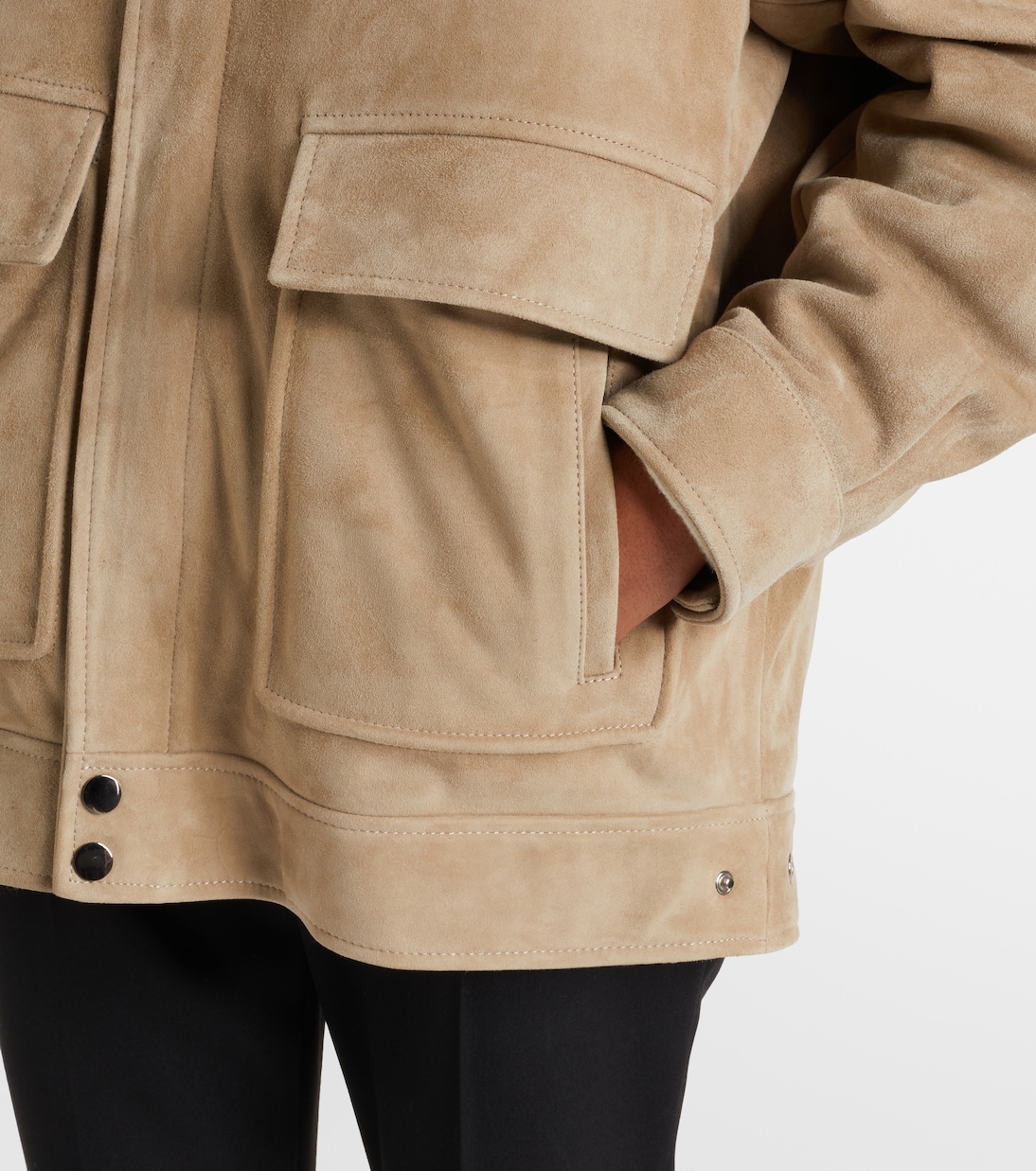 Drey shearling-trimmed suede jacket | Nour Hammour