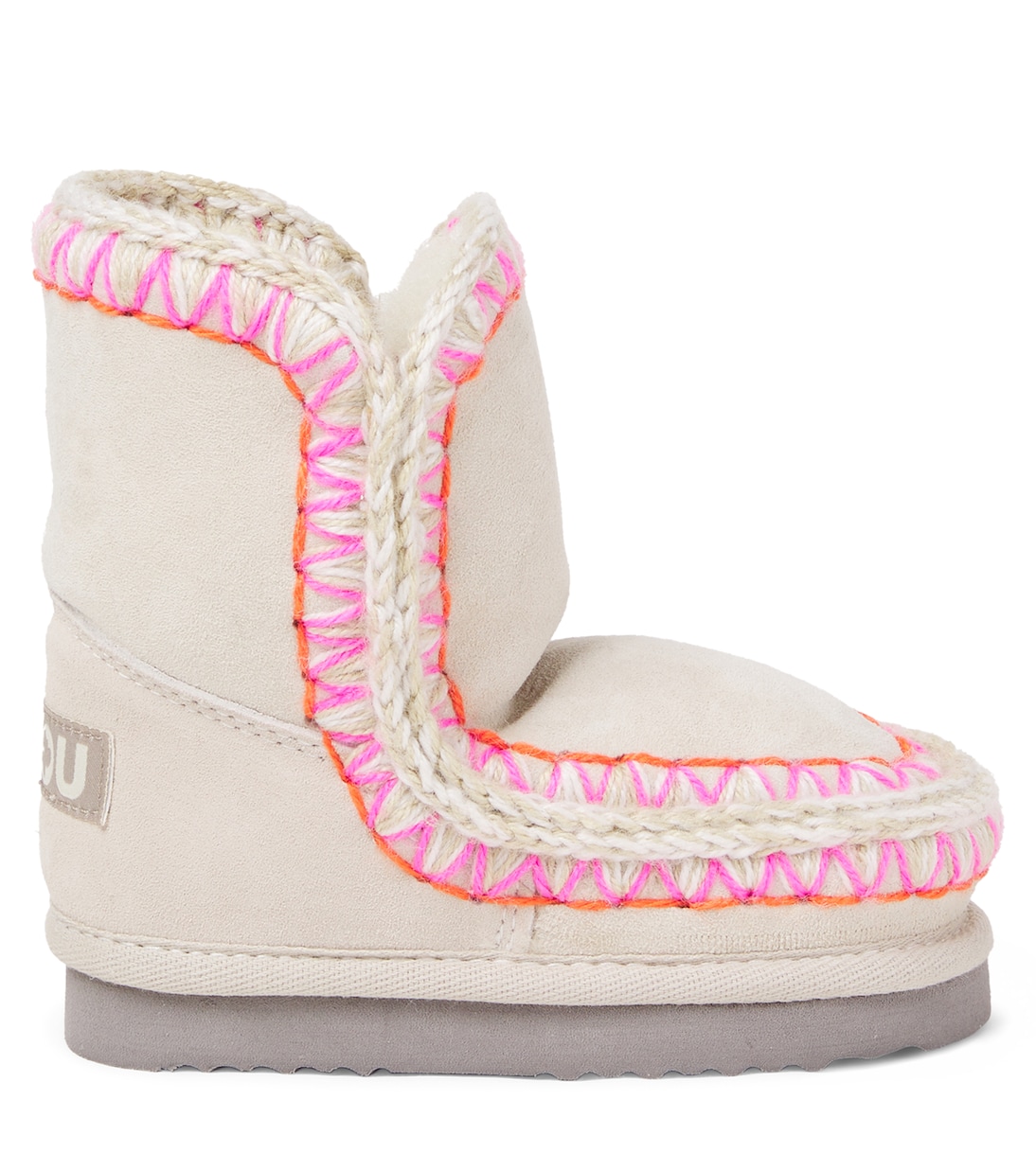 Stivali in suede con shearling e ricamo | Mou Kids