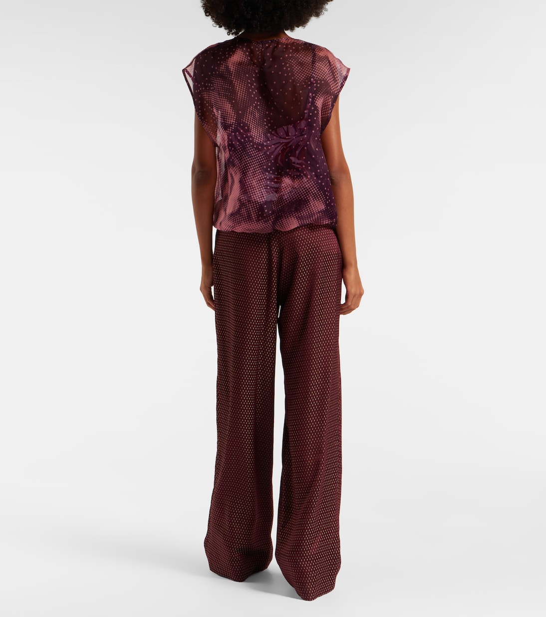Layered printed silk-blend top | Dries Van Noten