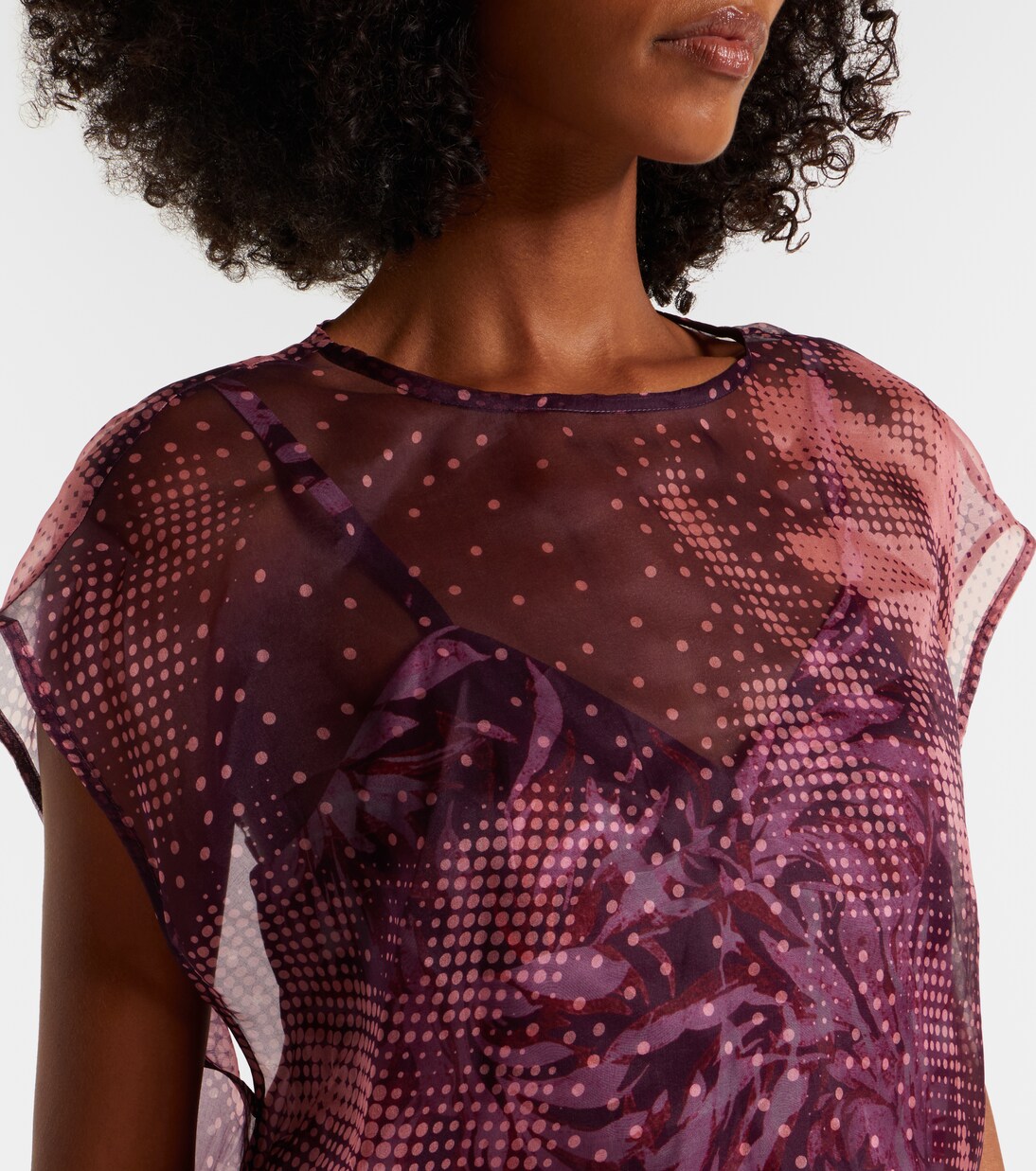 Layered printed silk-blend top | Dries Van Noten