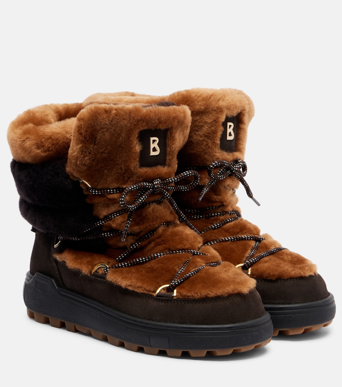 Chamonix shearling and suede snow boots | Bogner