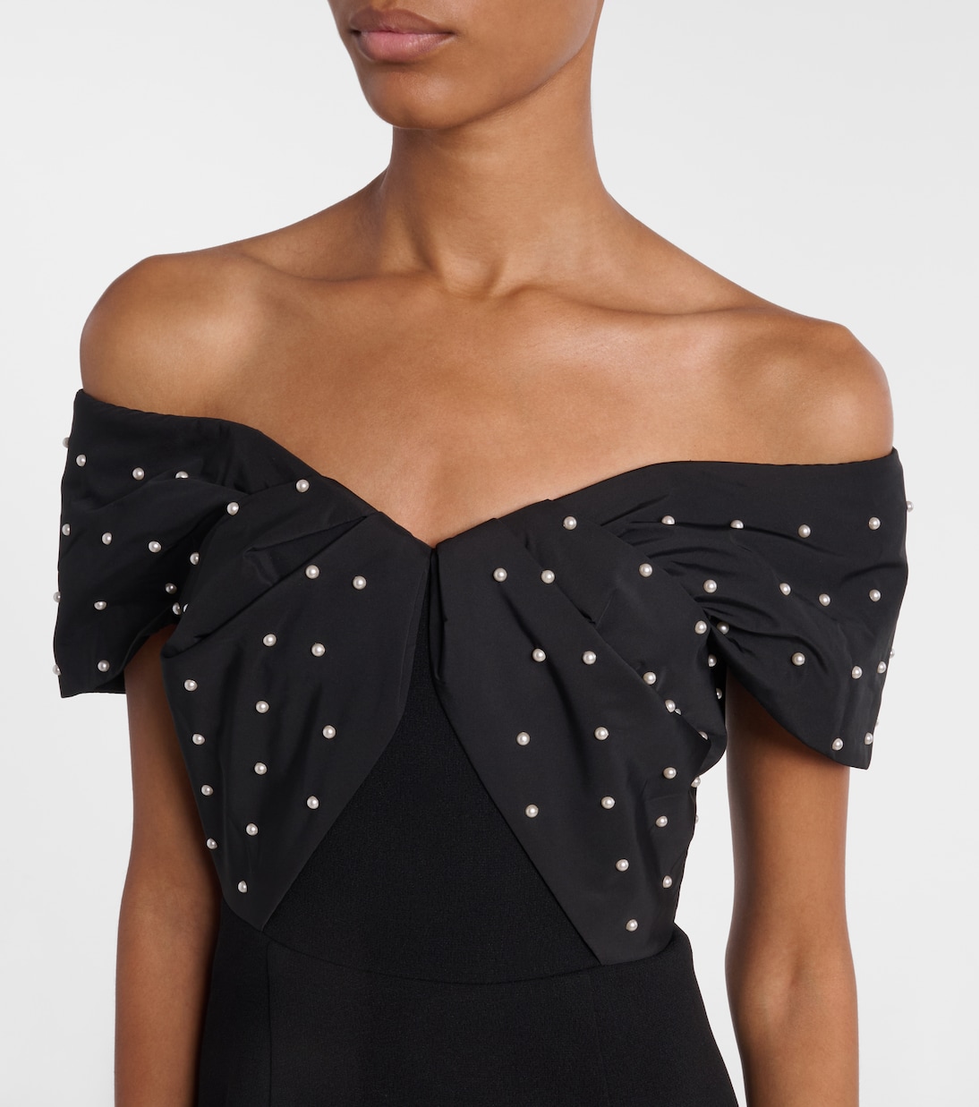 Vestido bustier de fiesta Ederson de crepé adornado | Rebecca Vallance