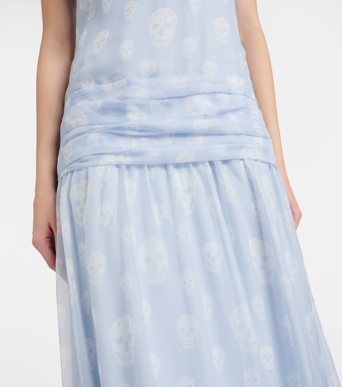 Skull silk maxi dress | McQueen