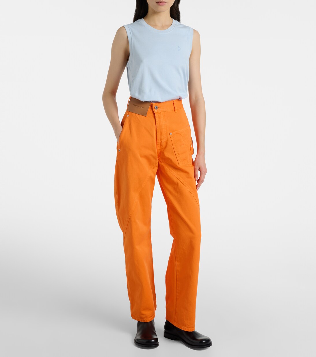 Embroidered high-rise straight jeans | JW Anderson