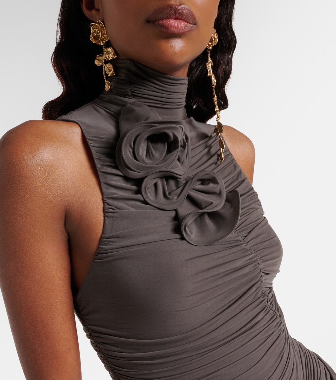 Floral-appliqué ruched minidress | Magda Butrym