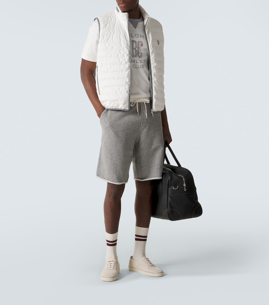 Cotton and linen jersey shorts | Brunello Cucinelli