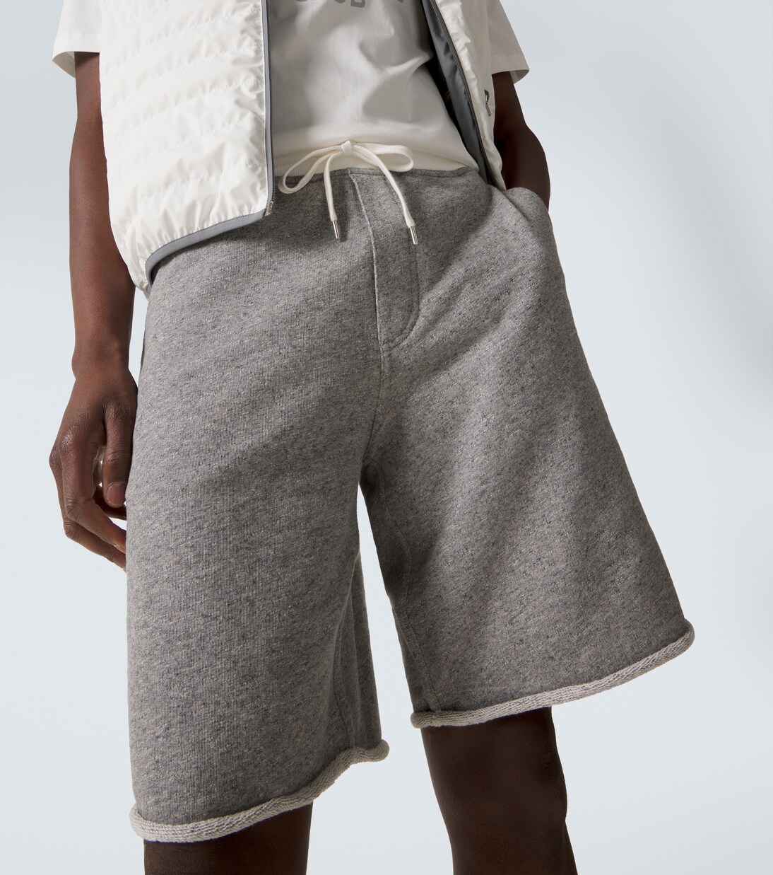 Cotton and linen jersey shorts | Brunello Cucinelli