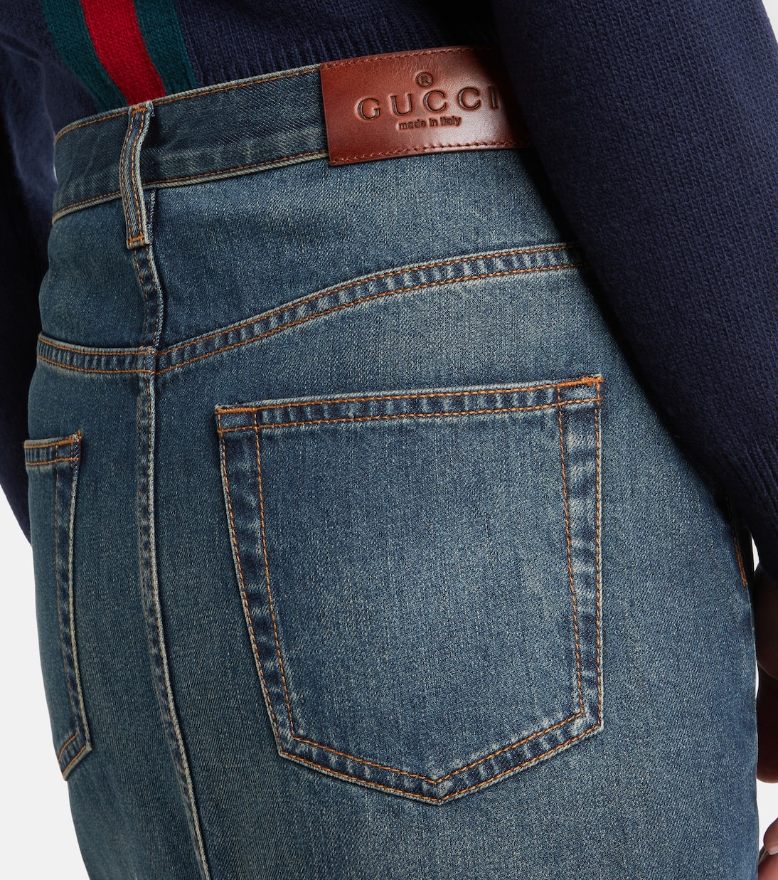 Horsebit denim miniskirt | Gucci