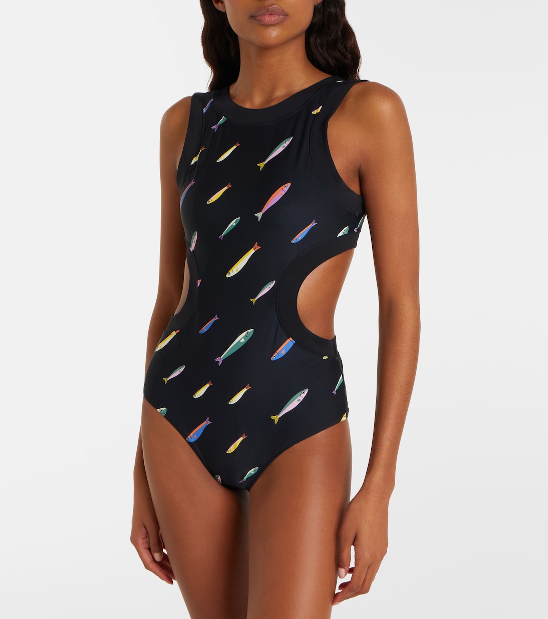 Dolce cutout printed swimsuit | Staud