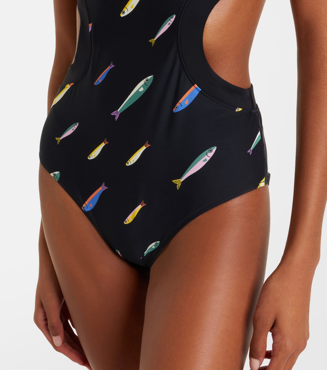Dolce cutout printed swimsuit | Staud
