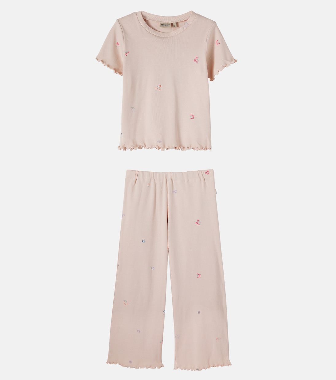 Set aus Top und Leggings aus Rippstrick | Wheat