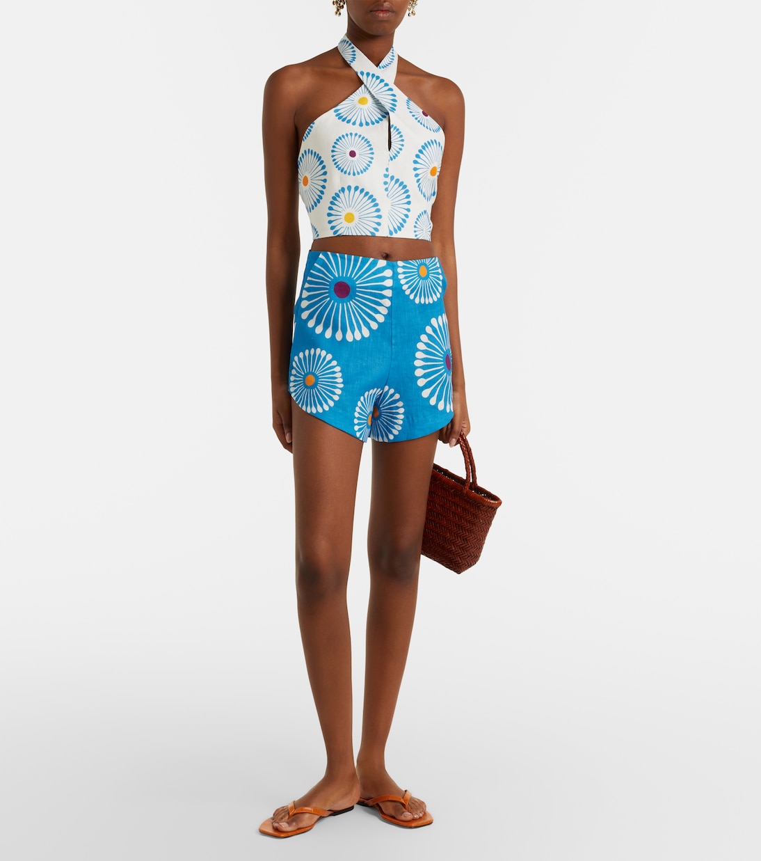 Bahamas floral linen shorts | Cala de la Cruz