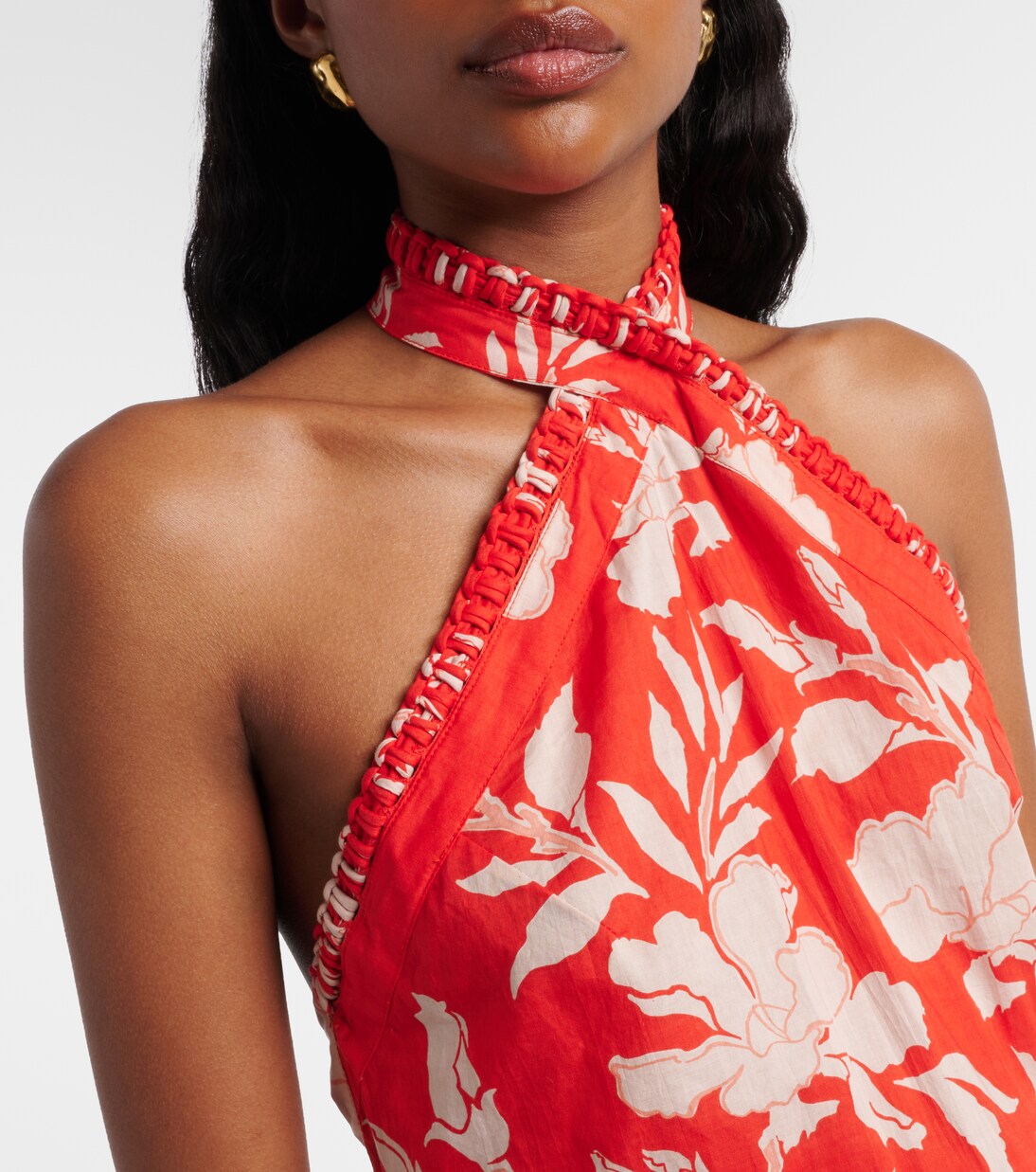 Manon floral halterneck cotton minidress | Poupette St Barth