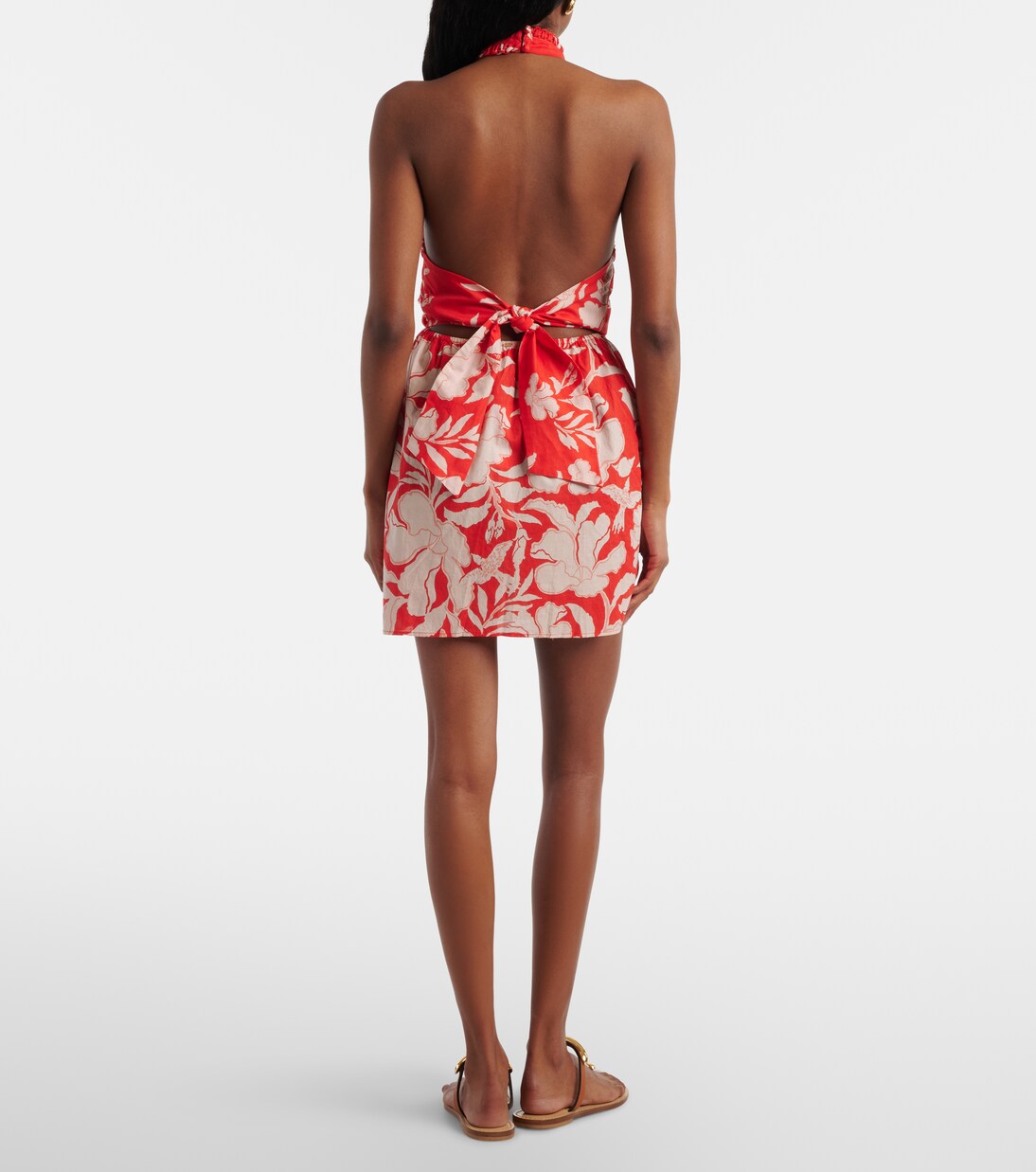 Manon floral halterneck cotton minidress | Poupette St Barth