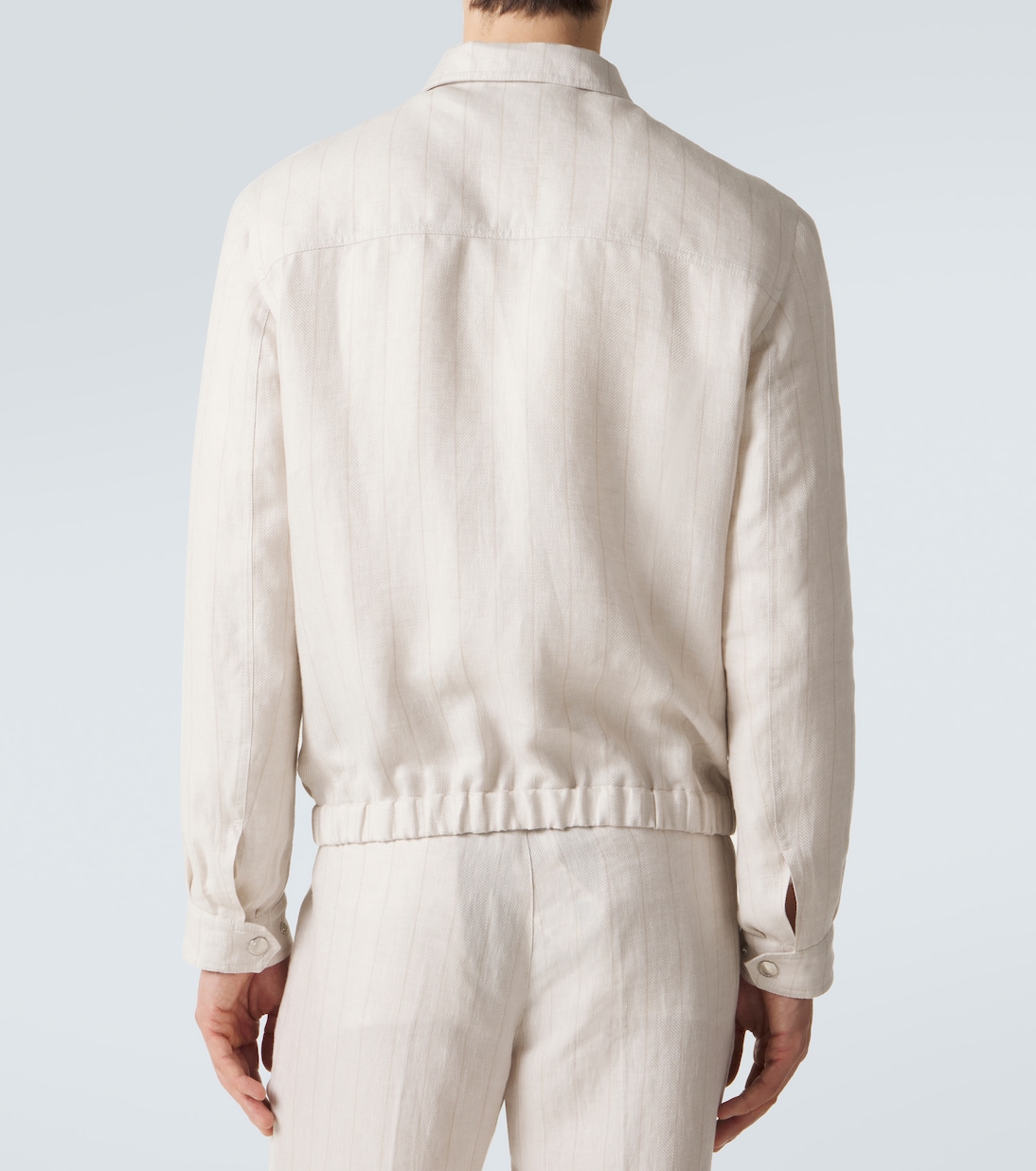 Striped linen blouson jacket | Brunello Cucinelli