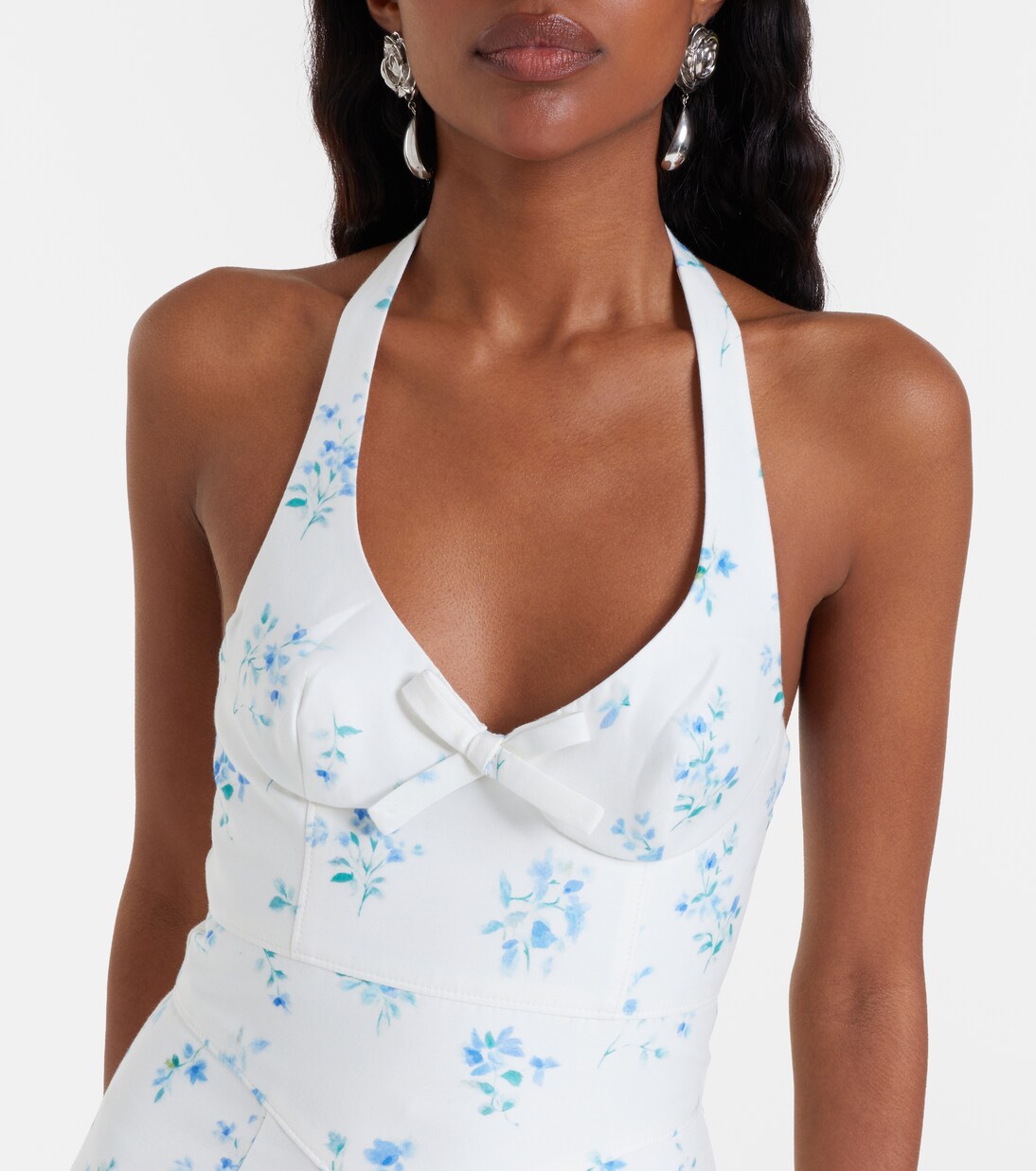Floral halterneck cotton minidress | Shushu/Tong