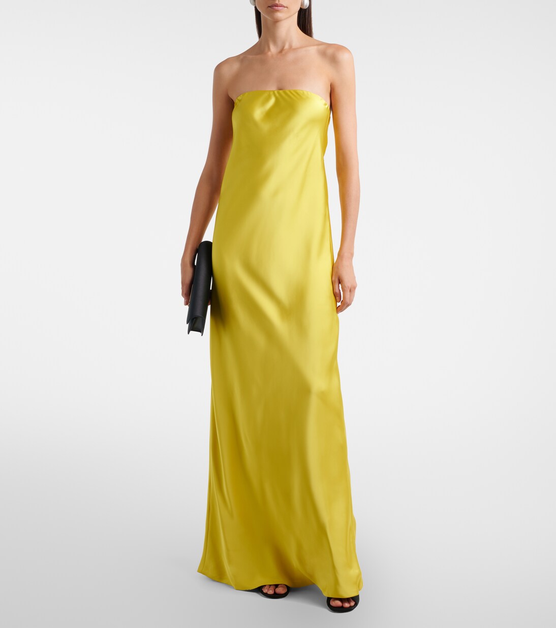 Bias off-shoulder satin gown | Norma Kamali