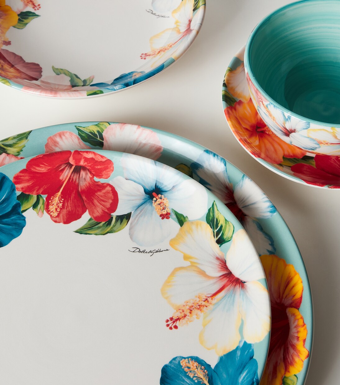 Floral ceramic dinner plate | Dolce&Gabbana Casa