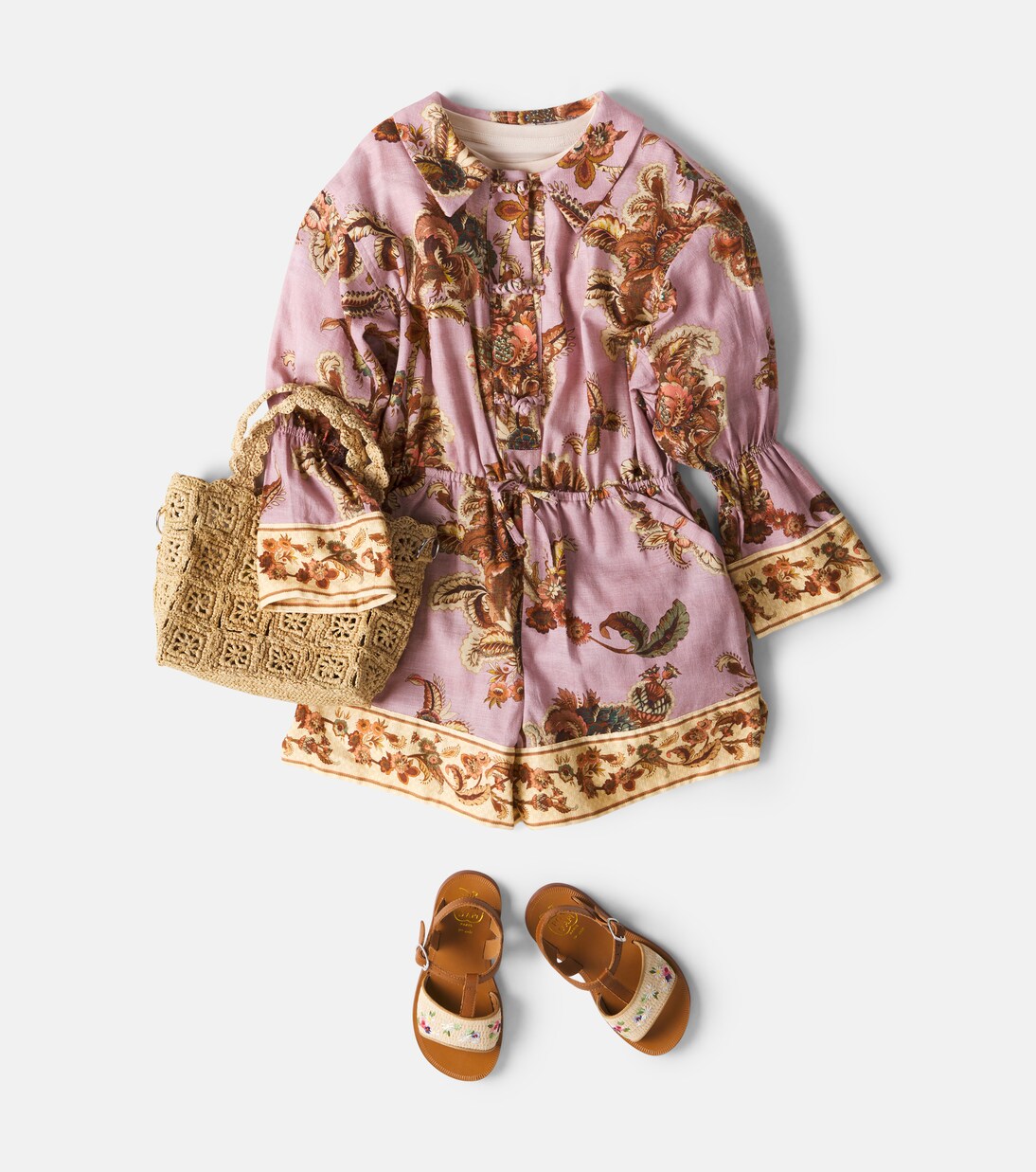 Aster floral cotton playsuit | Zimmermann Kids